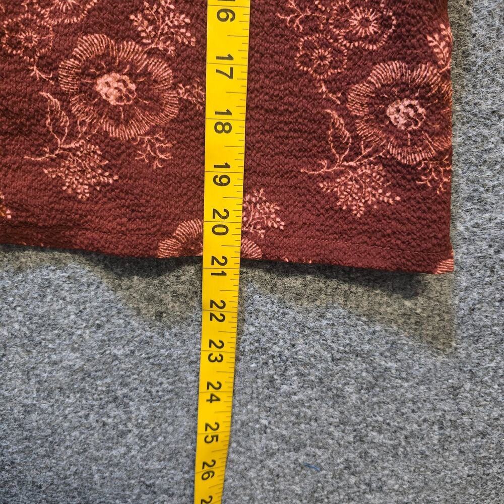 Madewell Top Womens Size XL Orange Floral Cropped Peasant Smocked V Neck Casual - Picture 6 of 9